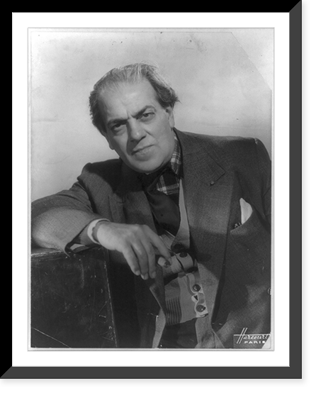 Heitor Villa Lobos, half-length portrait, facing left, Vintage Print
