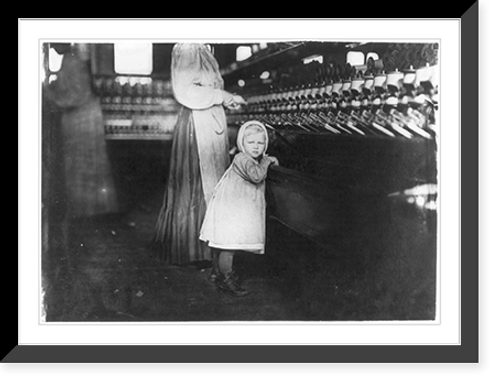 Historic Framed Print, Ivey Mill, Hickory, N.C. Little one, 3 years old, who visits and plays in the mill. Daughter of the overseer. Location: Hickory, North Carolina.,  17-7/8" x 21-7/8"