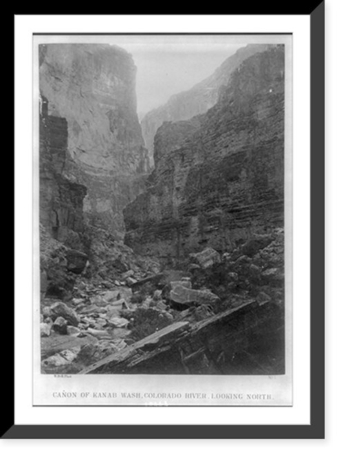 Historic Framed Print, Ca&ntilde;on of Kanab Wash, Colorado River, looking North.W. Bell, phot.,  17-7/8" x 21-7/8"