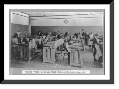 Manual Training Room, High School, Holyoke, Mass, Antique Poster