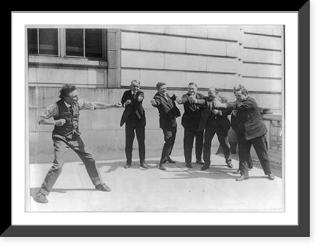 6 senators being led in physical exercises by Benarr Macfadden, Antique Print