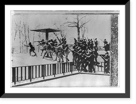 Kent State Univ. riot, May 4, 1970: Ohio National Guardsmen commence firing into student demonstrators. Photo by John A. Darnell, Historic Reproduction