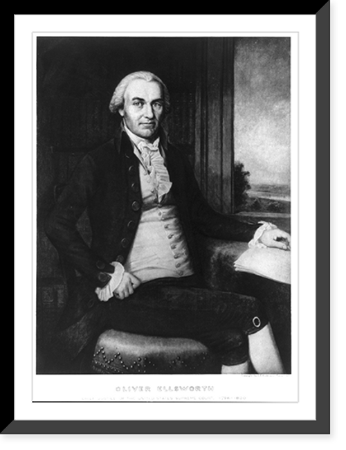 Historic Framed Print, [Oliver Ellsworth, 1745-1807, three-quarter length portrait, seated, facing right],  17-7/8" x 21-7/8"