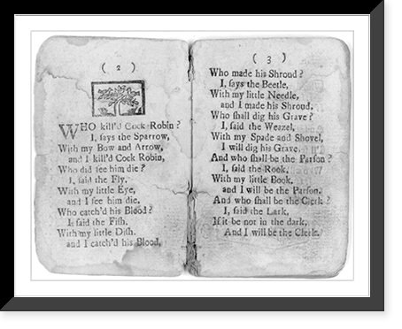 Cock Robin's Death and Funeral (Boston, 1780): copy negatives of all ten pages: pp. 2 & 3, Historic Print