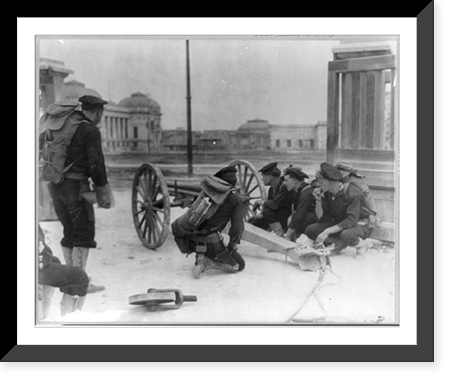 U.S. Navy in action at Vera Cruz, Mexico, 1914: field gun battery shelling nest of snipers, Vintage Wall Art