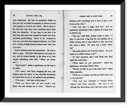 Ragged Dick by Horatio Alger, Jr. (Boston, Loring, 1868): preface to end (p. 18), no illus. - 4, Historic Print