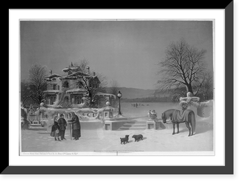 Historic Framed Print, American winter scene.C.F. Witman.,  17-7/8" x 21-7/8"