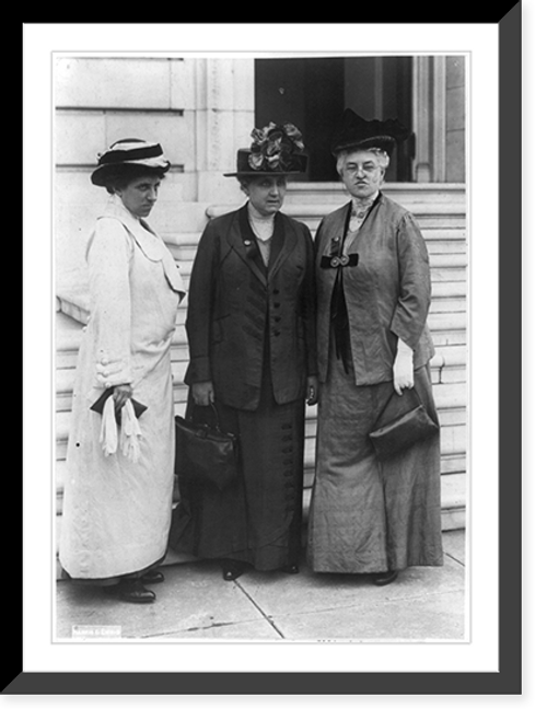 Historic Framed Print, [Julia Lathrop, Jane Addams, and Mary McDowell in Washington, 1913, on a suffrage mission on Capitol Hill],  17-7/8" x 21-7/8"