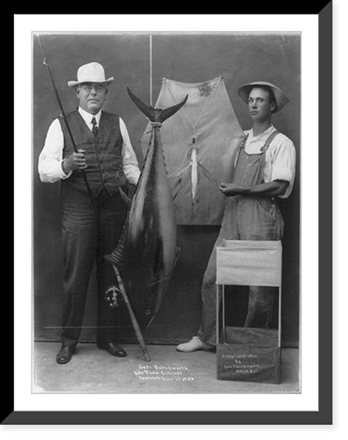 Historic Framed Print, Capt. Farnsworth's Kite Tuna Catcher,  Inv. 1906",  17-7/8" x 21-7/8"