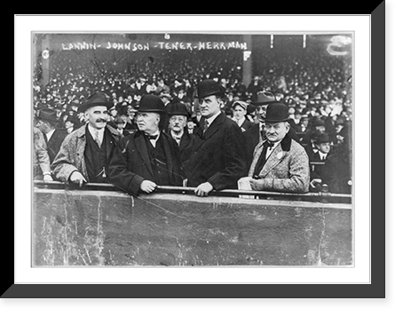 Joseph J. Lannin, Byron Bancroft Johnson, John Kinley Tener, August (Garry) Herrmann - baseball magnates at Boston game. Oct. 9, 1916, Vintage Print