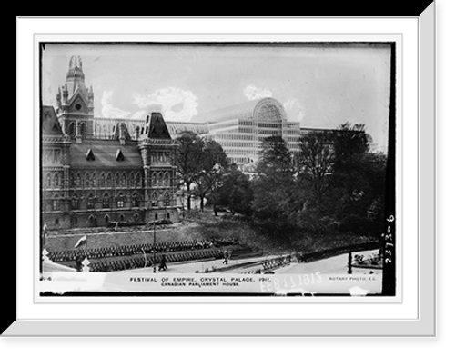 Historic Framed Print, Festival of Empire, Crystal Palace, 1911; Candian Parliament House,  17-7/8" x 21-7/8"