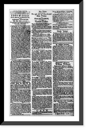 Historic Framed Print, The Boston Gazette, and Country Journal. Monday, March 12, 1770 - 4,  17-7/8" x 21-7/8"