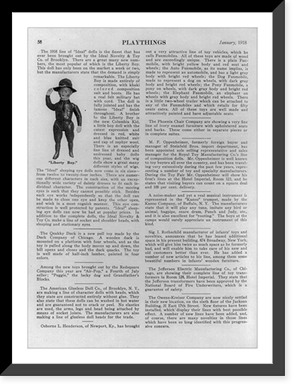 Black & White Photo - Page from Playthings Magazine illus, 1910 (2)
