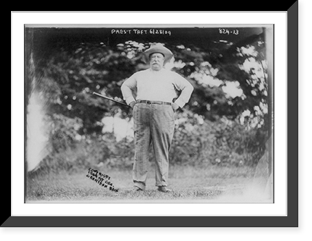 William Howard Taft, 1857-1930, full, standing with arms on hips, holding golf club, facing front, Vintage Wall Art