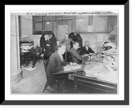 Albert Payson Terhune, 1872-1942, seated at desk in New York World newspaper, Antique Poster