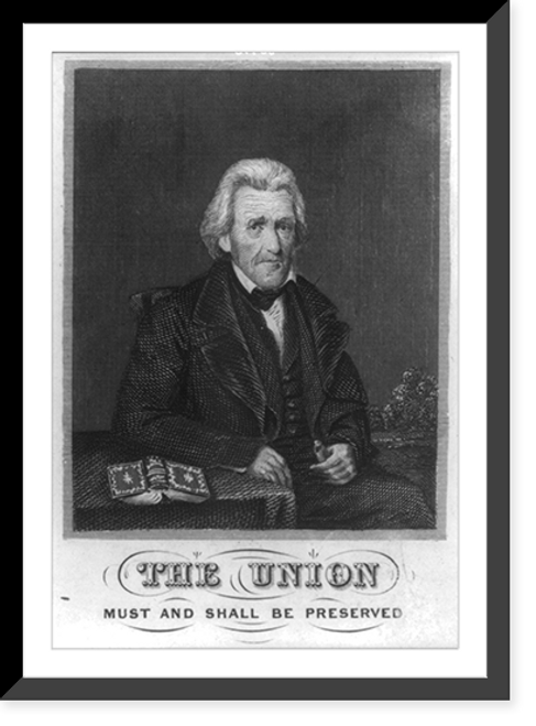 Historic Framed Print, [Andrew Jackson, memorial portrait - half length, seated, facing slightly right],  17-7/8" x 21-7/8"