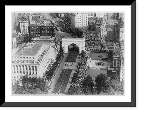 Historic Framed Print, Review of the 1st Divison, U.S. Army at Washington, D.C., Sept. 17, 1919,  17-7/8" x 21-7/8"