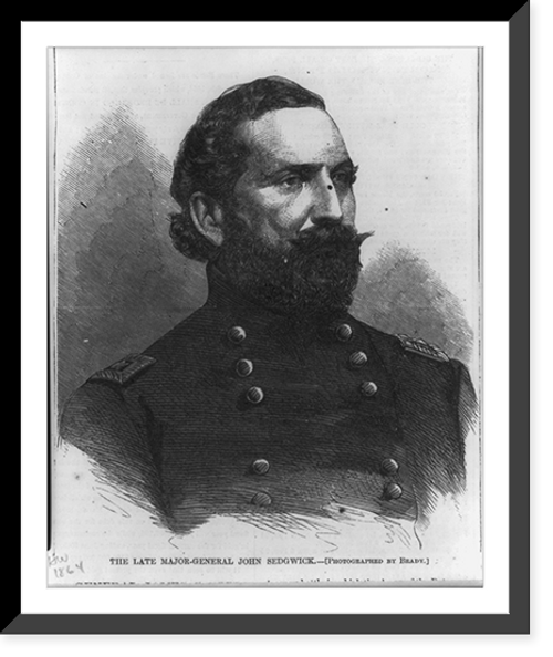 Historic Framed Print, [John Sedgwick, 1813-1864, bust portrait, facing right],  17-7/8" x 21-7/8"