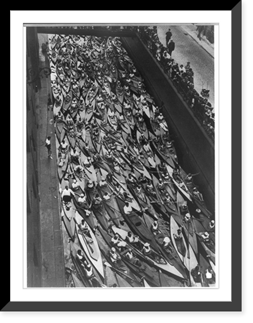 Historic Framed Print, Rally for Kayak Paddlers. Berlin Olympics, 1936,  17-7/8" x 21-7/8"