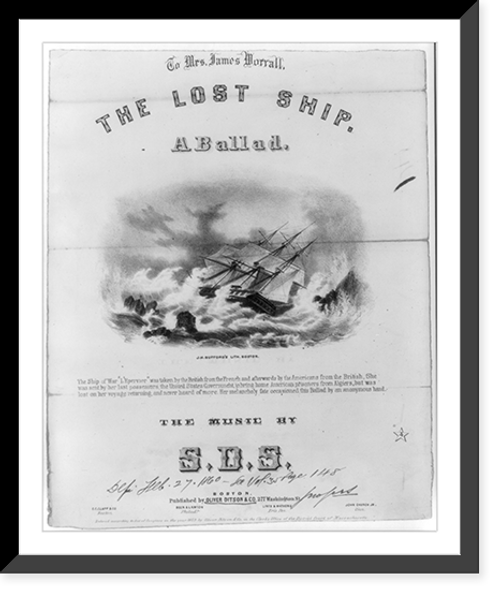 Historic Framed Print, The Lost Ship - A Ballad,  17-7/8" x 21-7/8"