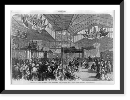 View looking East, near the music stand, in the interior of the main building of the Centennial, Philadelphia, 1876 Classic, Vintage Poster