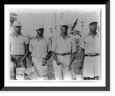 Booker T. Washington Institute, Liberia. January 1940: students with paint brushes and buckets, Historic Print