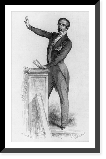 Napoleon III, Emperor of the French, 1808-1873, full portrait, standing with arm raised, facing left, Vintage Wall Art