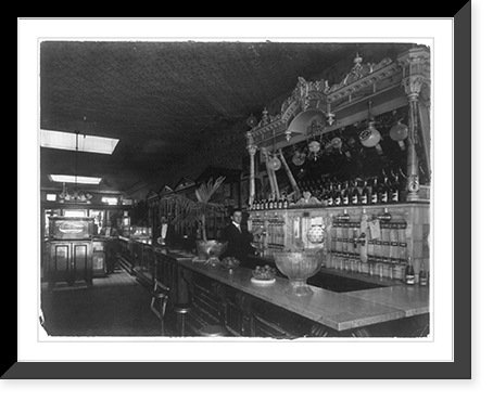 Interior of an unidentified soda fountain shop, ca. 1900, Historic Reproduction