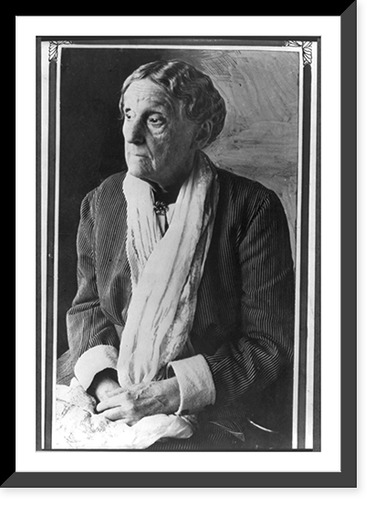 Abigail (Scott) Duniway, 1834-1915, half-length portrait, seated, facing left, at age 81, Historic Print