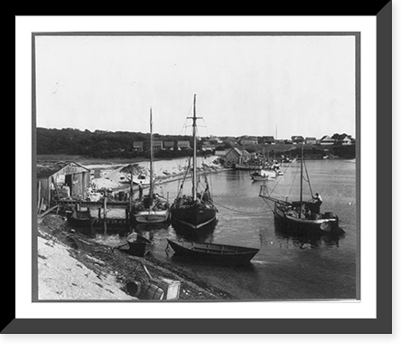 Small craft at anchor, Vineyard Haven, Mass, Antique Wall Art