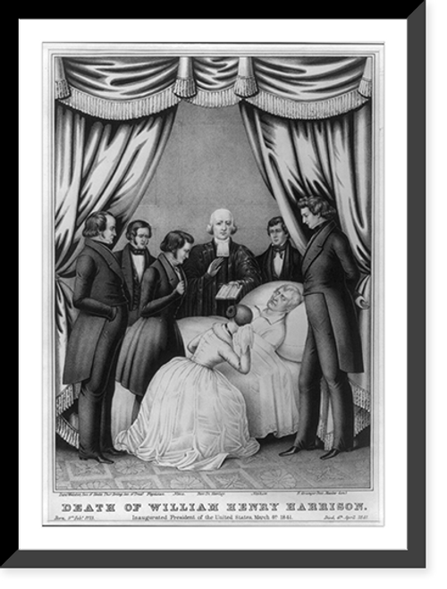 Historic Framed Print, Death of William Henry Harrison,  17-7/8" x 21-7/8"