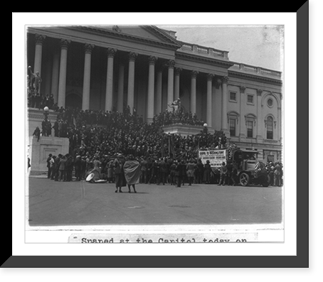 Crowd on steps of the U.S. Capitol on the arrival of a bonus petition signed by over 1,000,000 veterans - 2, Vintage Poster