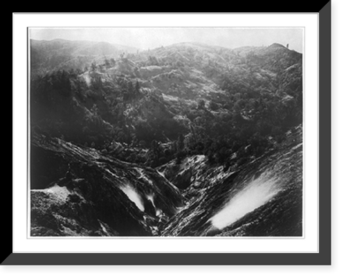 Historic Framed Print, Devil's Canyon, geysers, looking down,  17-7/8" x 21-7/8"