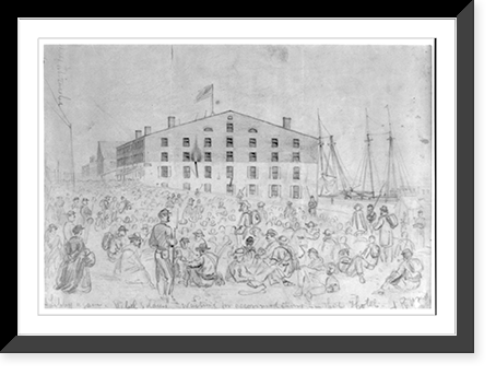Libby again. Rebel soldiers waiting for accommodations in that Hotel, Vintage Wall Art