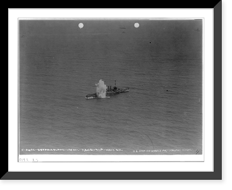 The Ostfriesland - ex-German naval vessel being sunk during practice bombings Classic, Antique Wall Art