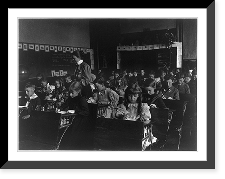 Historic Framed Print, [7th Division grade school pupils working in classroom, Washington, D.C.],  17-7/8" x 21-7/8"