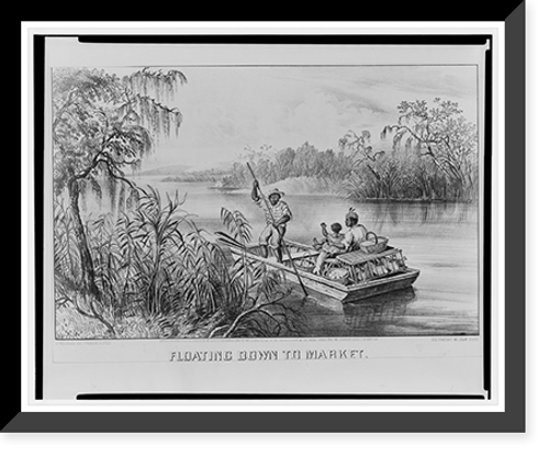 Historic Framed Print, Floating down to market,  17-7/8" x 21-7/8"