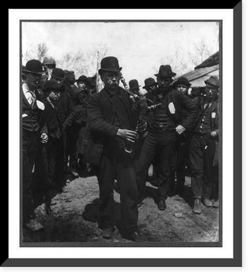 Members of Coxey's Army: men and boys around Little Bobby", the bagpiper who played all the way from Uniontown to Washington", Vintage Poster