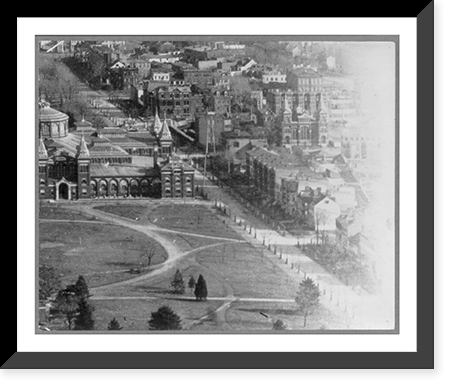 The Mall about 1884, Independence Ave., looking southeast (aerial view) Classic, Historic Print