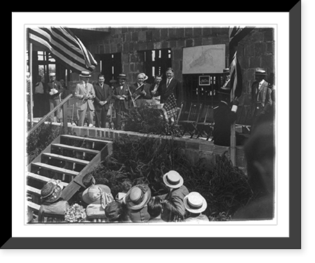 General view at the laying of the Congressional Country Club Corner Stone - Herbert Hoover behind table, with others, Antique Wall Art