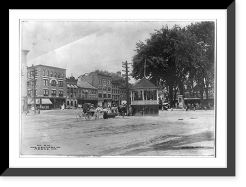 Historic Framed Print, [West side of central square, with bandstand in center, Keene, N.H.],  17-7/8" x 21-7/8"