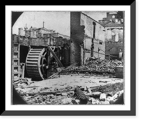 Ruins of paper mill, near Richmond & Petersburg RR Depot, Richmond, Va. 1865, Vintage Print