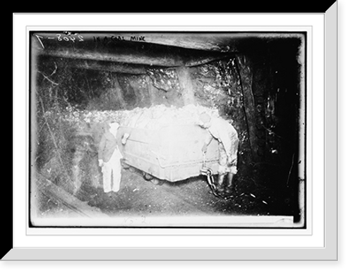 Historic Framed Print, In a coal mine,  17-7/8" x 21-7/8"