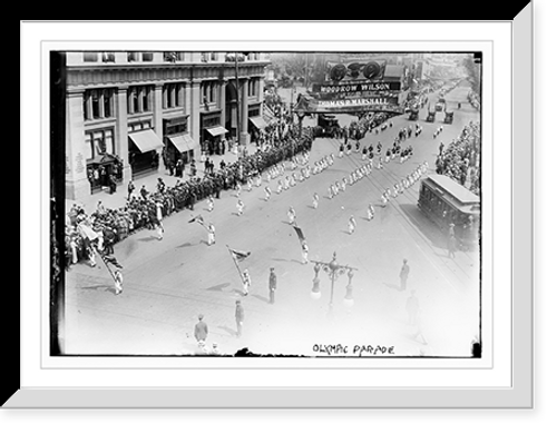 Historic Framed Print, Olympic parade - 2,  17-7/8" x 21-7/8"