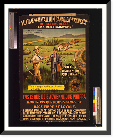 Le 178ieme Bataillon Canadien-Franccedilais des cantons de lest, Historic Reproduction