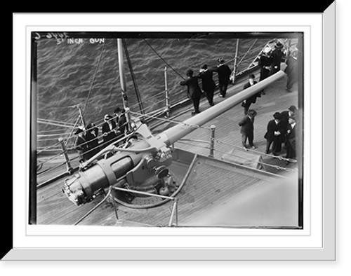 Historic Framed Print, 5 inch gun,  17-7/8" x 21-7/8"