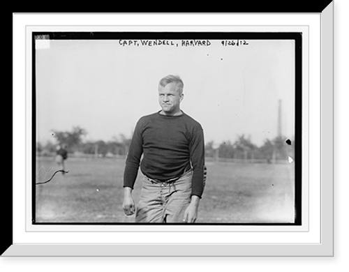 Historic Framed Print, Capt. Wendell, Harvard, 9/26/12 football player,  17-7/8" x 21-7/8"