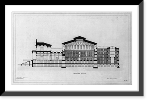 Historic Framed Print, [Library of Congress, Washington, D.C. Transverse section],  17-7/8" x 21-7/8"