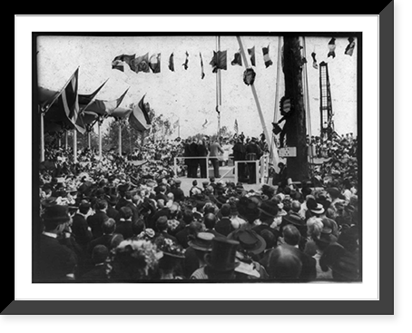 The laying of the corner stone, Pan American Union crowd around people on platform, Washington, D.C, Vintage Wall Art