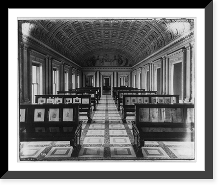 Exhibit area, second floor, southwest gallery, Library of Congress, looking towards mural called The Sciences"", Vintage Poster